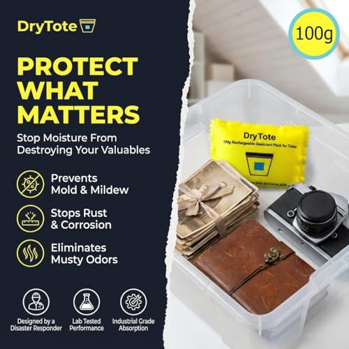 DryTote Rechargeable Desiccant Packs 10 Pack - Color Indicating Silica Gel Moisture Absorber for Storage & 3D Printer Filament - Variation 10