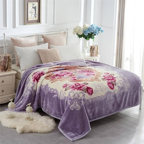 JYK Queen Size Faux Mink Fleece Blanket, 2 Ply 520GSM 5LB Blanket