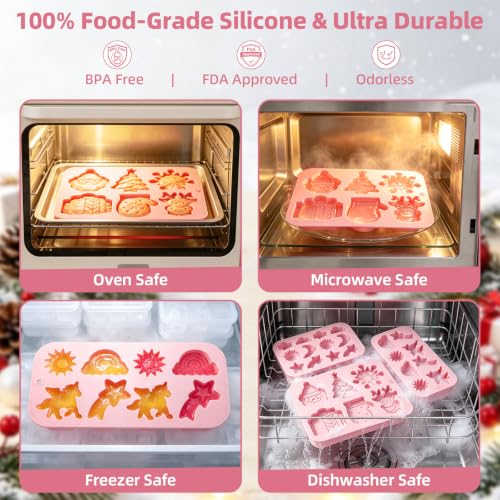 QIBOLT Mix Food Grade Silicone Chocolate & Candy Molds Set - 3-piece