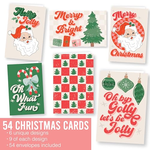 Hadley Designs Blank Christmas Cards with Envelopes (54) – 5x3.5" Holiday Note Cards