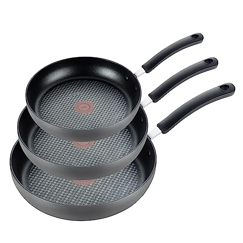 T-Fal Hard Anodized Nonstick Fry Pan Set 3 Pieces - 8, 10.25 & 12 Inch, Oven Safe, Dishwasher Safe