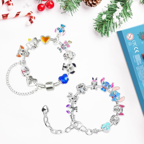 iMiibel Advent Calendar 2026 Kids Gift Set: 24 Day Countdown with 2 Bracelets & 22 DIY Charm Beads (Blue)