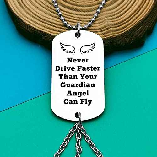 Guardian Angel Hanging Ornaments Car Pendant for Home Vehicle Drive Safe Gifts New Driver Gifts for Son Daughter Niece Nephew Driving License Sweet 16 Present Rearview Mirror Hanging Ornament