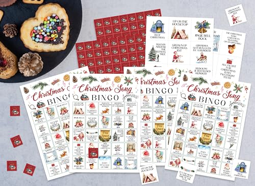 Christmas Vampire Bingo Game for Adults - 24-Person Gothic Halloween Party Supplies
