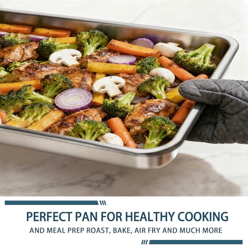 6 Pack Half Size Baking Sheet Pan Set, Aluminum Commercial Quality