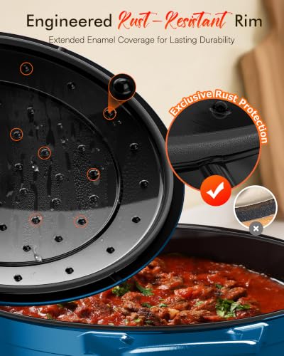Nuwave Santorini 6 Qt PFAS-Free Enamel Cast Iron Dutch Oven with Lid