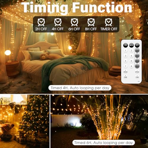 Fairy Lights Plug in 72FT 220 LED USB Twinkle Lights for Bedroom Copper Wire Lights with Remote and Timer 8 Modes, Waterproof String Lights for Dorm DIY Party Christmas Decoration£¨Warm White£©
