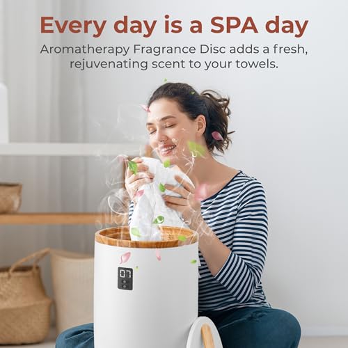 Bamboo Towel and Blanket Warmer - Portable Towel Heater with Timer & Fragrant Disc Holder