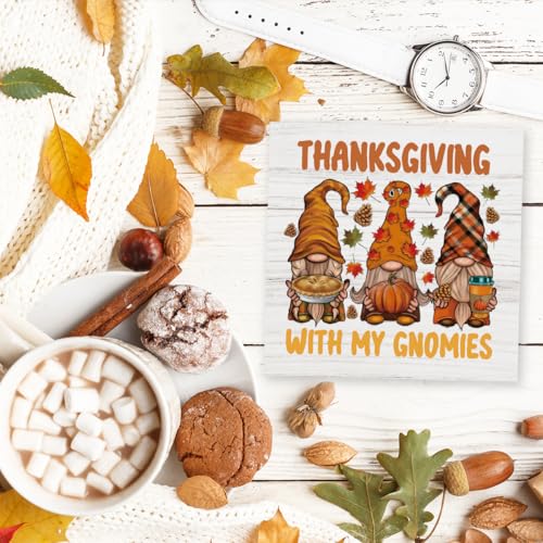 Thanksgiving Fall Gnomes Decorations Indoor Thanksgiving Sign Table Decor Fall Give Thanks Thankful Decor for Home Room Living Room Bedroom Kitchen Bathroom Desk