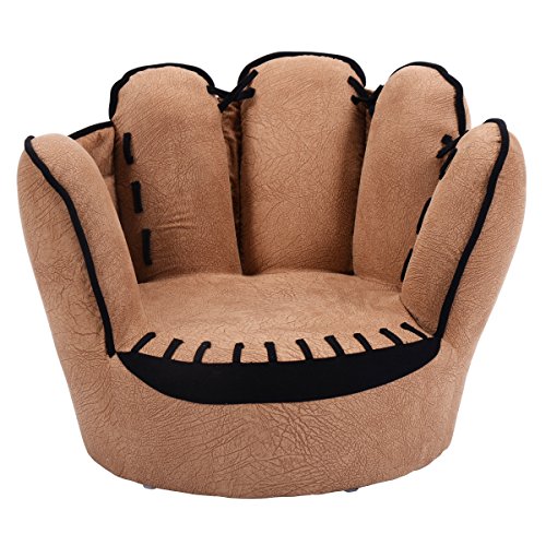 Kids Baseball Glove Armchair - Children's Play Room Sofa with Solid Wood Frame