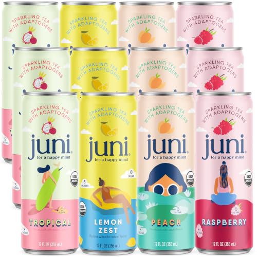 Juni Sparkling Adaptogen Drink Variety Pack - 12 Fl Oz Cans, 12-Pack