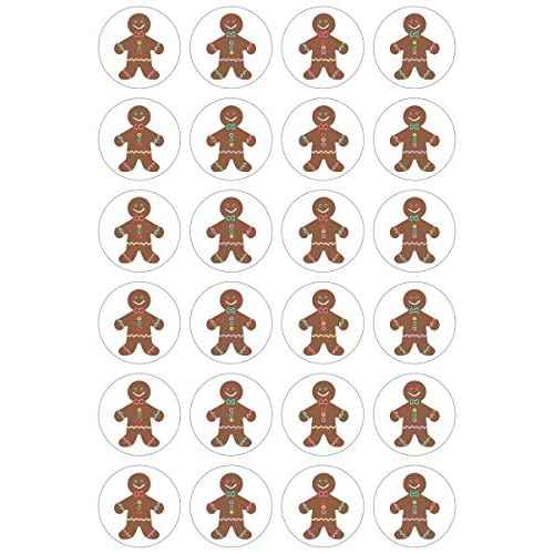 Hygloss Products Winter Christmas Gingerbread Man Stickers - 72 Sticker - 1 Inch, 3 Sheets