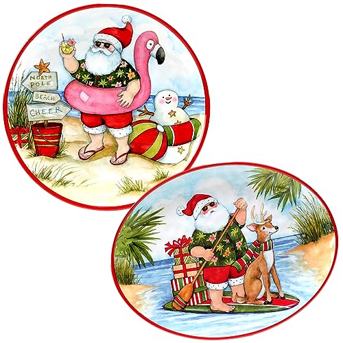 Certified International Santa's Wish Melamine 2-Piece Platter Set