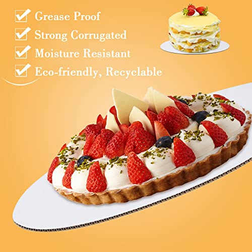 Sudaya 50 Pack 10 Inch Round Cake Boards - Food Grade Disposable White Cardboard Cake Circles