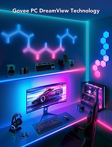 Govee RGBIC Gaming Monitor Backlight Strip 5.9ft for 27-34 Inch PCs - Vibramatch Tech