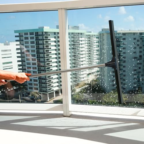 Heavy Duty 30-Inch Floor Squeegee with 51.5" Handle for Garage, Tile, Concrete & Glass Cleaning