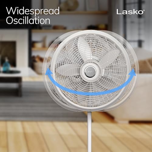 18-Inch Oscillating Pedestal Fan with Adjustable Height & Quiet Speed Settings