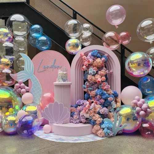 24 Inch Pink Bobo Balloons, 10PCS Bubble Clear Balloons Helium Style Large Transparent Balloon for LED Light Up Balloon Birthdays Anniversary Weddings Baby Showers Christmas Party Decorations