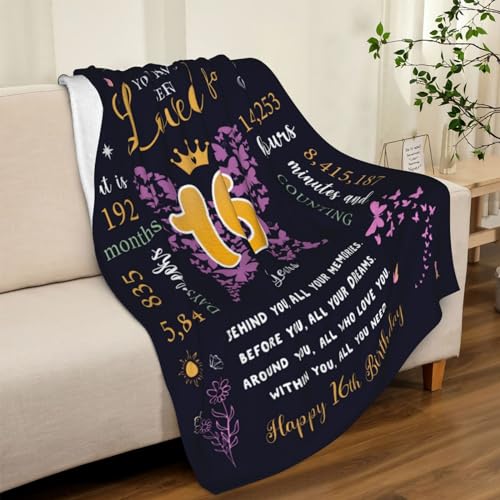 Sweet 16 Gifts for Girls, 16th Birthday Gifts for Girls, Gifts for 16 Year Old Girl, Sweet Sixteen Gifts for Girls£¬16 Year Old Girl Birthday Gift Ideas, Sweet 16 Birthday Decorations Blanket 60"X50"