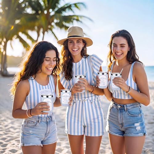 Sliner 12oz Beach Bachelorette Tumbler Set – 8-Piece with Lids