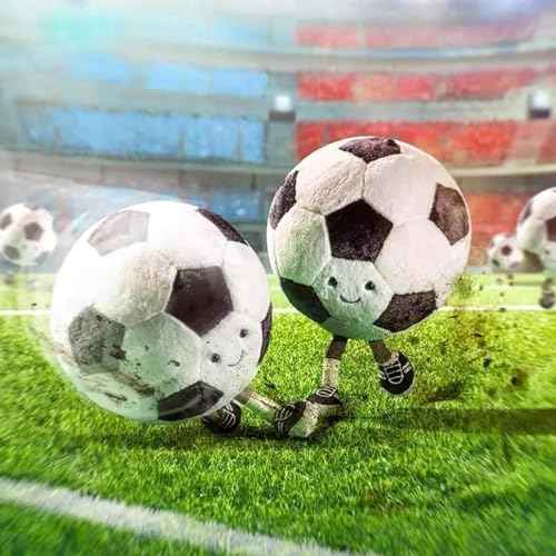 13.7inch Football Plush Toys Soft Stuffed Sports Plush Balls Cute Fun American Soccer Doll Toys with feet Creative Football Spherical Decor Throw Pillow for Christmas Kids Gift (Football)