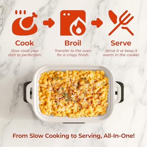 4 Quart Digital Slow Cooker with Oven-Safe Ceramic Pot - Red, Includes Lid & Latch Strap
