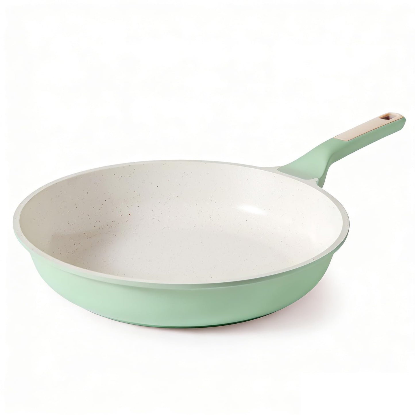 SENSARTE Nonstick Ceramic Frying Pan 10-Inch, Healthy Non Toxic Skillet, Induction Compatible Omelet Pan with Heat Resistant Handle, Dishwasher Safe, PFAS-Free, Green