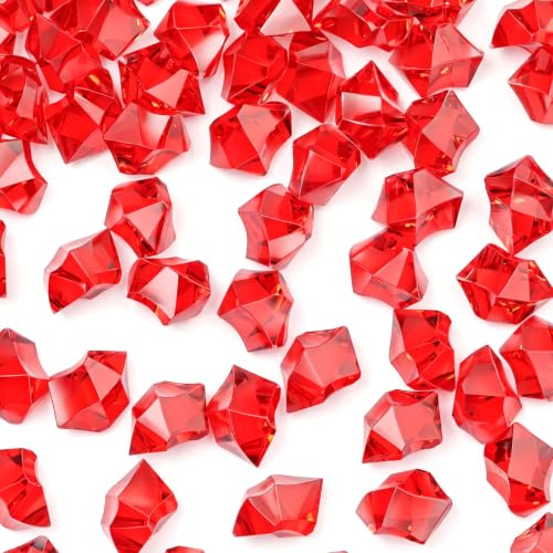 Red Fake Ice Rocks 150 pcs Acrylic Crystal Vase Fillers - DomeStar