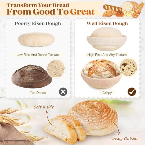 Sourdough Starter Kit with Proofing Baskets & Baking Tools - Complete Set