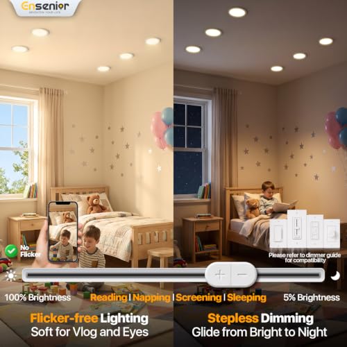 Ensenior 6 Inch Dimmable LED Recessed Light 5000K Daylight - 6 Pack