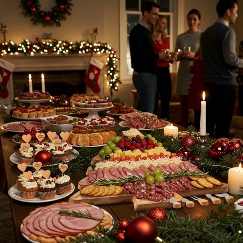 Liliful 76 Pcs Christmas Tree Charcuterie Board Set, Bamboo Color