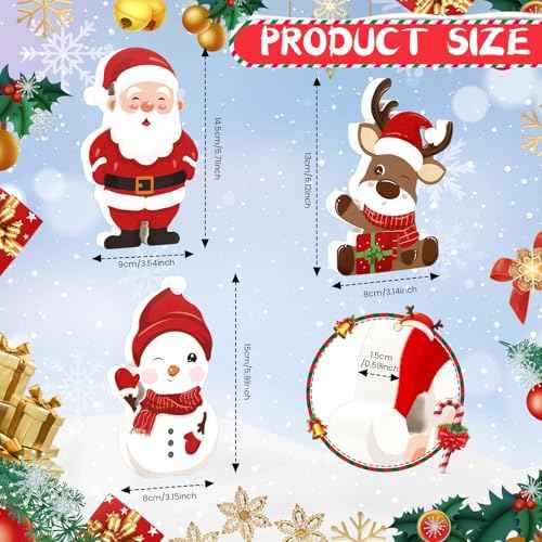 3 Pcs Christmas Tiered Tray Decor Christmas Wooden Signs Cute Santa Snowman Reindeer Christmas Table Decorations for Home Table Shelf