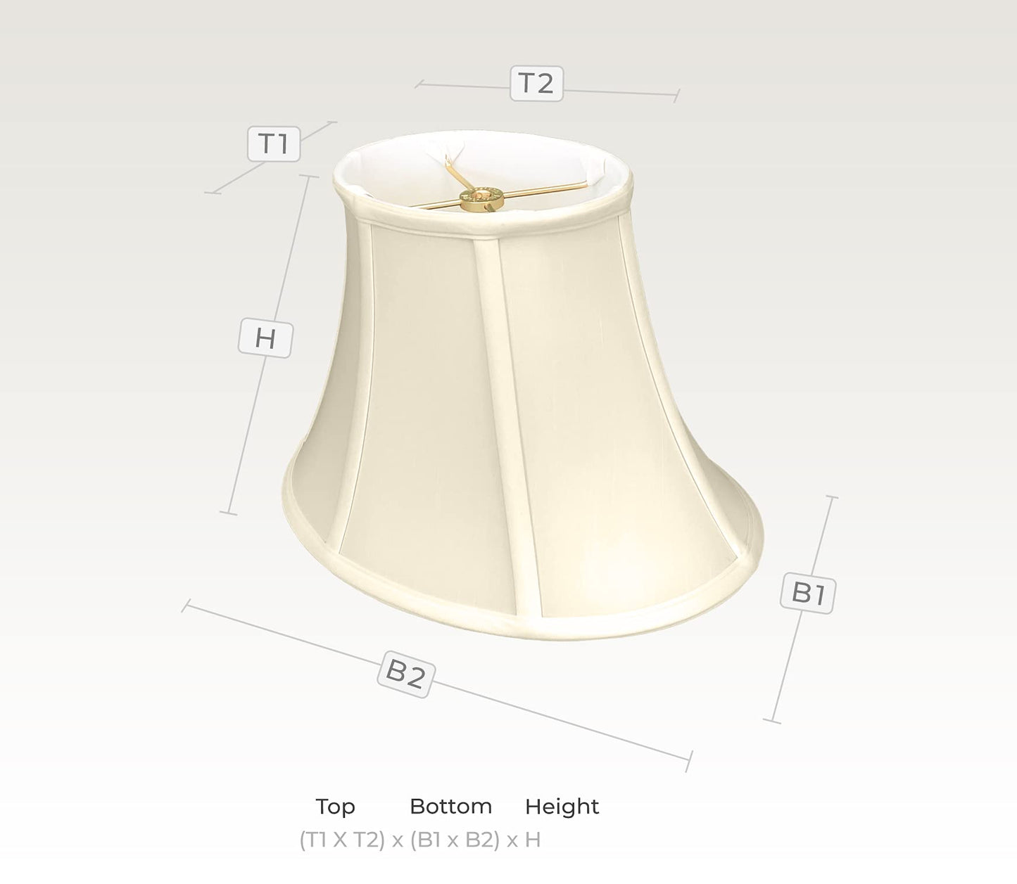 Royal Designs Oval Flare Bottom Outside Corner Basic Lamp Shade, Beige, (7" x 5") x (12" x 9") x 9", BS-725-12BG