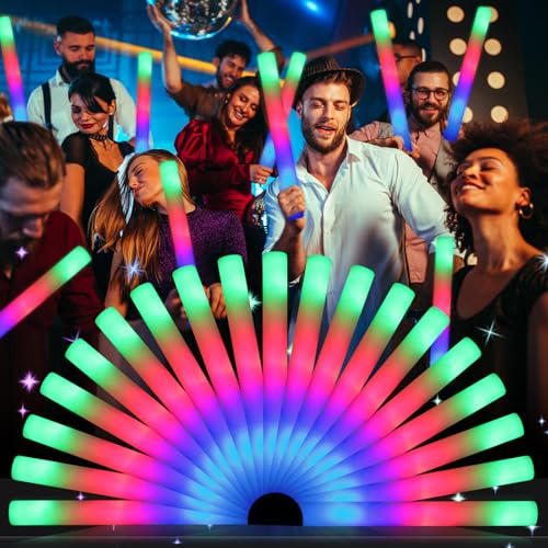 155 Foam Glow Sticks Bulk - LED Party Light Up Sticks with 3 Modes for Weddings & Events - Variation 155