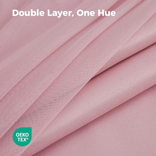 Pink Double Layer Blackout Curtains - 84 Inch Length, Pack of 2, 52 Inch Wide
