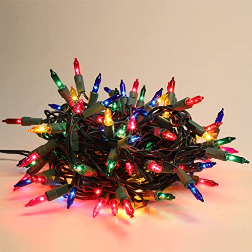 XMASLAND Ultra-Bright 300-Count Connectable Green Wire Mini Christmas Lights (2 Sets of 150) 63.8ft