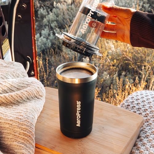 AeroPress Go Plus Portable Coffee Maker Kit - Black, Travel Coffee System