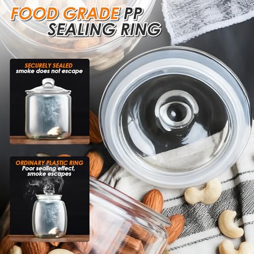 Masthome 2-Pack 1 Gallon Glass Cookie Jars Set of 2, Airtight Food Storage Canisters
