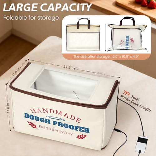 Off-White Extra Large Dough Proofing Box with 3-Sided Heating, 24H Timer - L-21.6'' x 11.8'' x 11.8''
