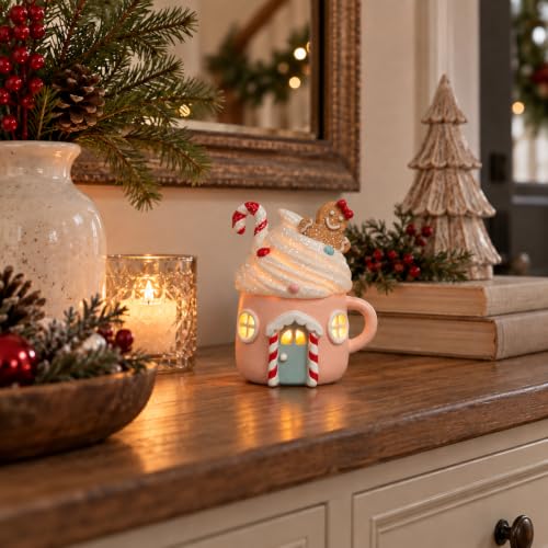 Lighted Gingerbread Cake House – Resin Christmas Tabletop Decor