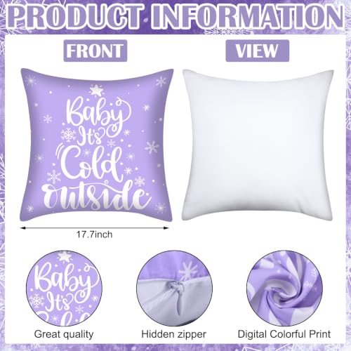 VitalCozy Lilac Purple Christmas Snowflake Throw Pillow Covers 6-Pack