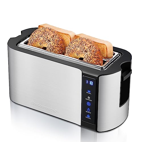 Elite Gourmet 4-Slice Long Slot Toaster, Extra-Wide Slots, Countdown