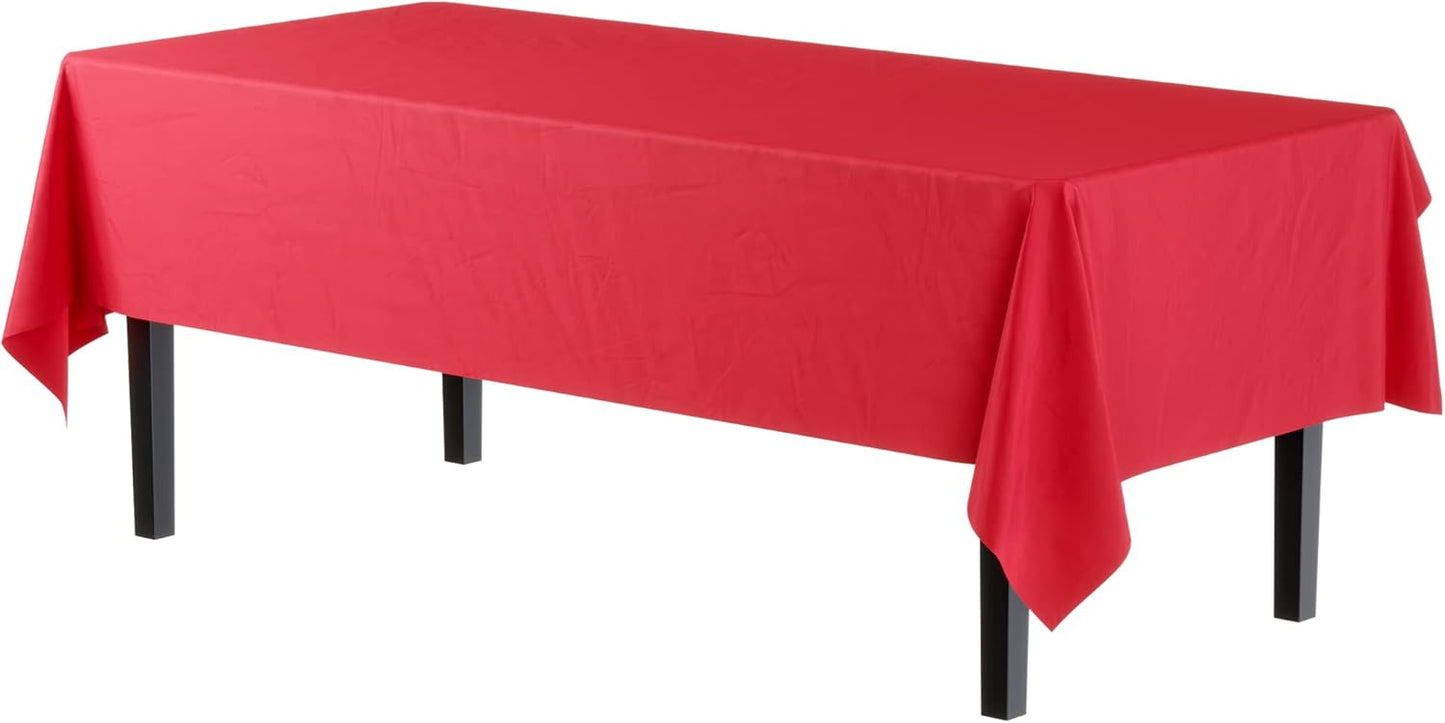 Premium Dark Green Plastic Tablecloths - 12-Pack, 54" x 108" Rectangle Covers