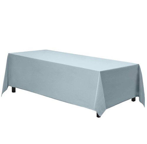 Gee Di Moda Rectangle Tablecloth - 90 x 132 Inch Baby Blue Table Cloth for 6 Foot Tables with Floor-Length Drop - Heavy Duty Washable Fabric for Holiday Party, Dinner, Weddings & Baby Shower