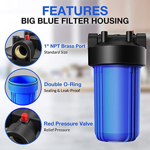 SimPure DB10P 10-Inch x 4.5-Inch Whole House Sediment Water Filter Housing - Pack of 1