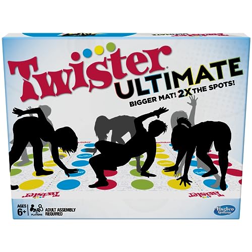 Hasbro Gaming Twister Ultimate Standard Edition - Extra Large Mat, 6+ Kids & Family Party Game, Compatible with Alexa