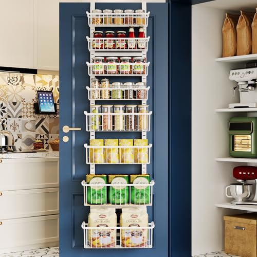 Over The Door Pantry Organizer 8-Tier Shelf - Black & White Variations