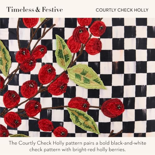 MacKenzie-Childs Courtly Check Holly Throw Pillow 18x18