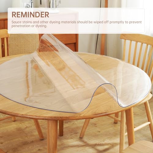 Warmstar Clear Table Protector 2mm Thick 48-Inch Round Cover - Food Safe, Scratch & Spill Protection