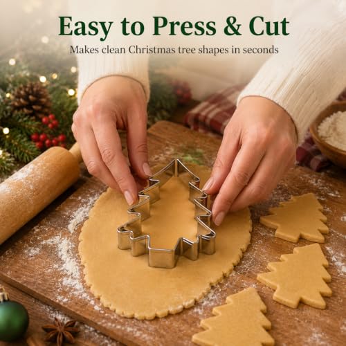 Large 5'' Christmas Tree Cookie Cutter - Stainless Steel Bakeware